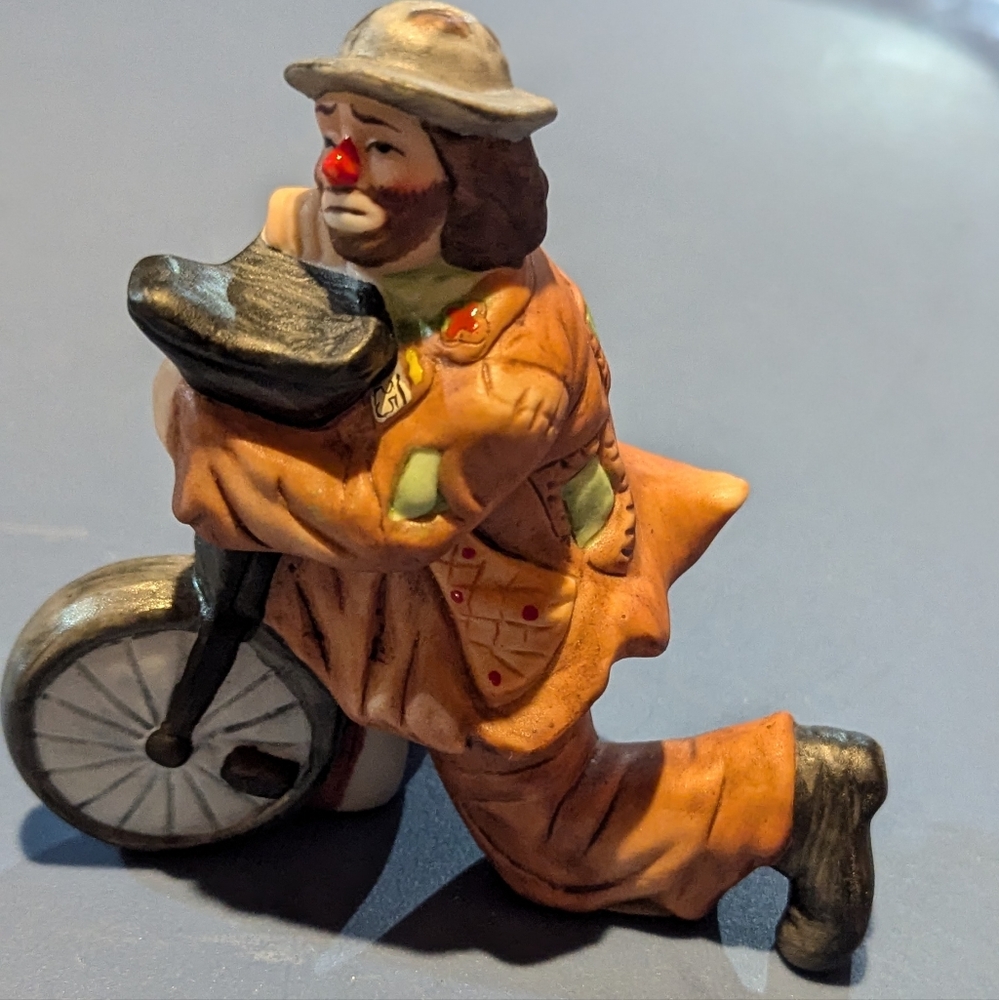 Emmett Kelly, Jr.  Porcelain  "Unicycle Clown"  Figurine